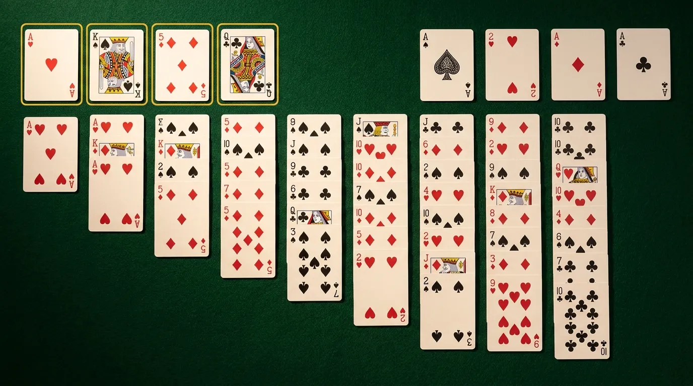 Baker's Game vs FreeCell layout and card rules comparison