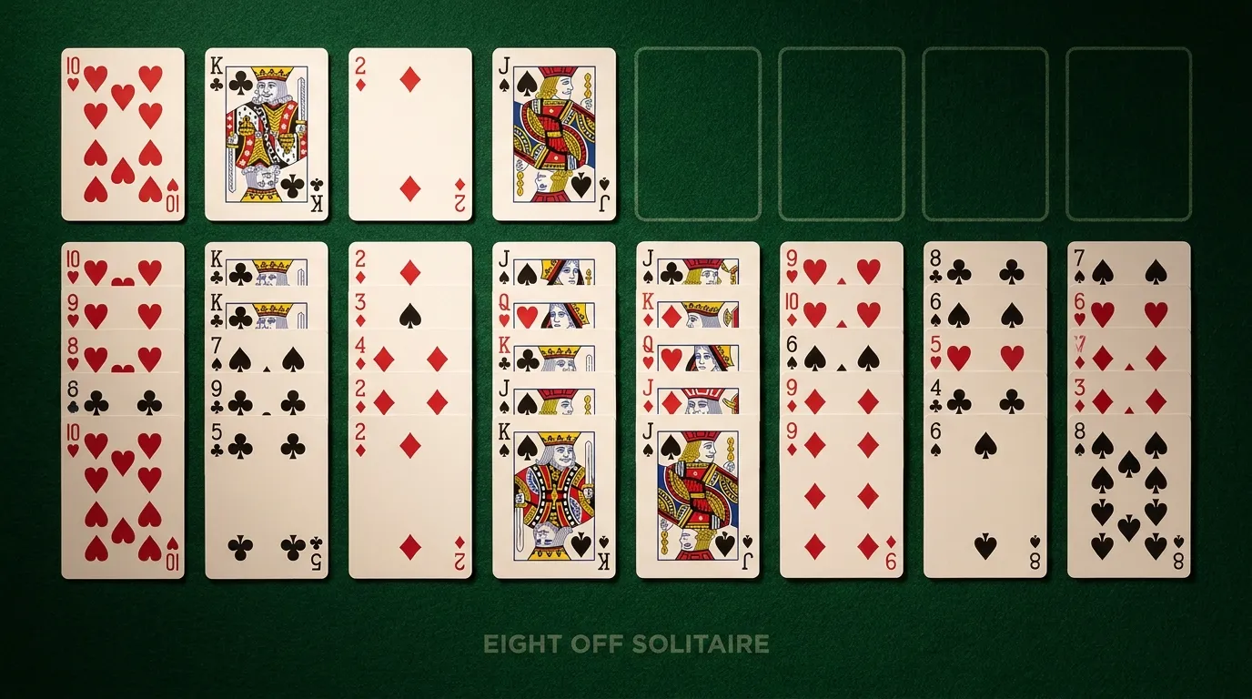 Eight Off vs FreeCell layout and card rules comparison