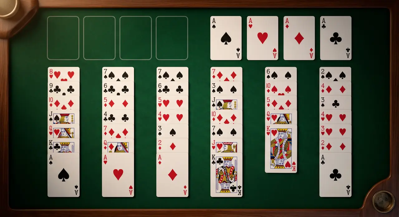 Unsolvable FreeCell Solitaire card layout