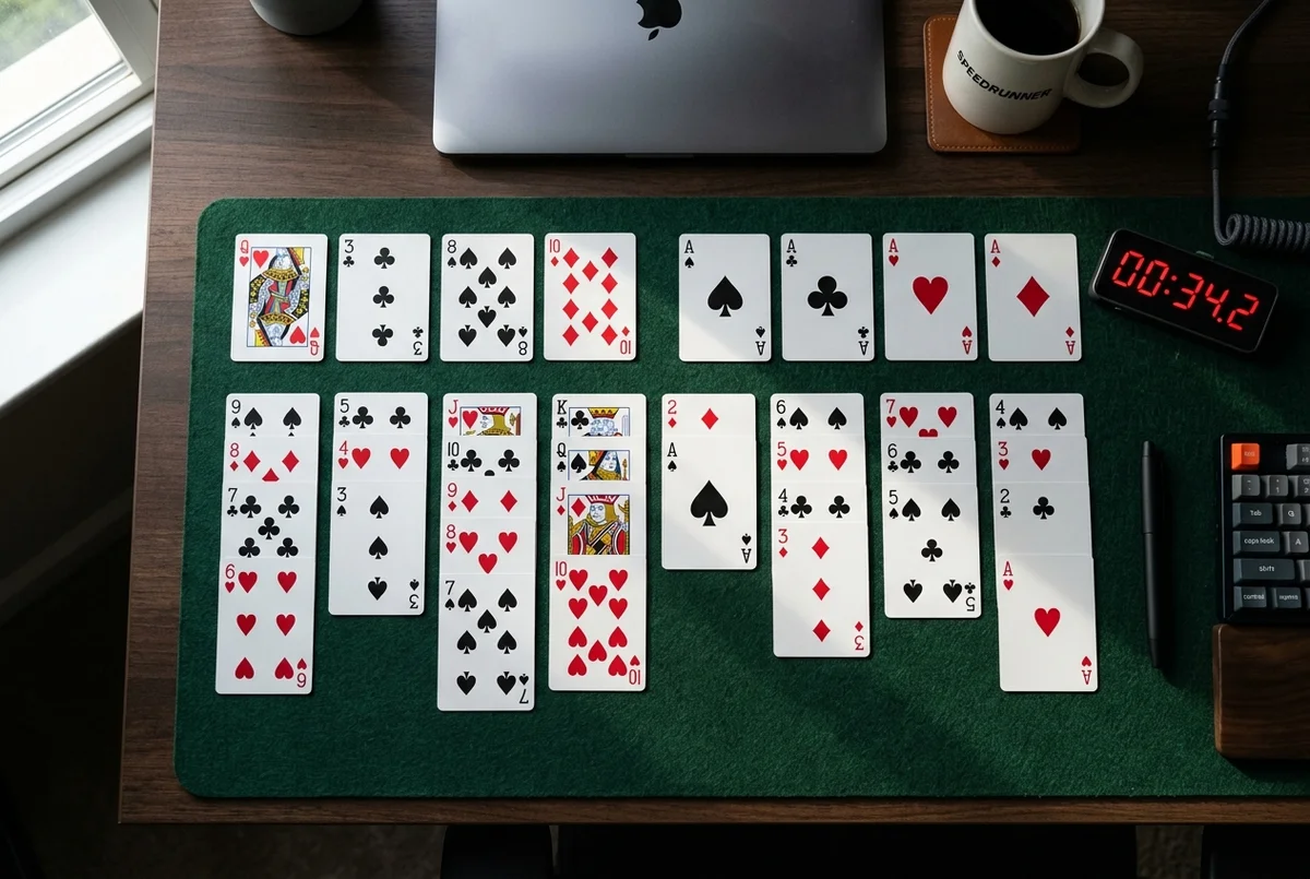 Visual representation of FreeCell speed records and time tracking