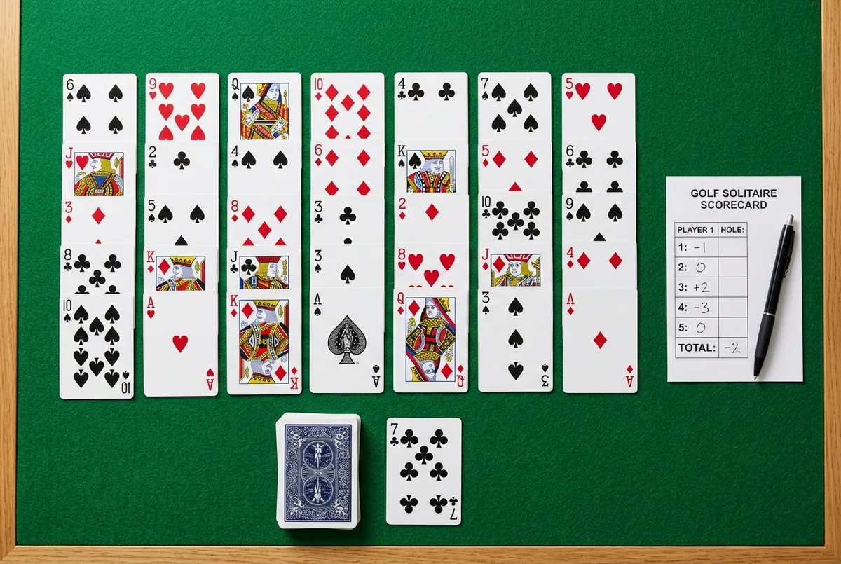 Visual explanation of Golf Solitaire scoring system