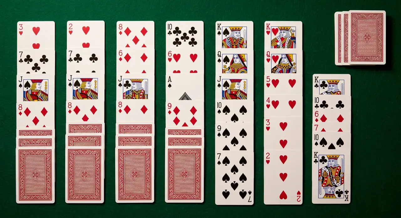 Scorpion Solitaire layout displaying win probability and card columns