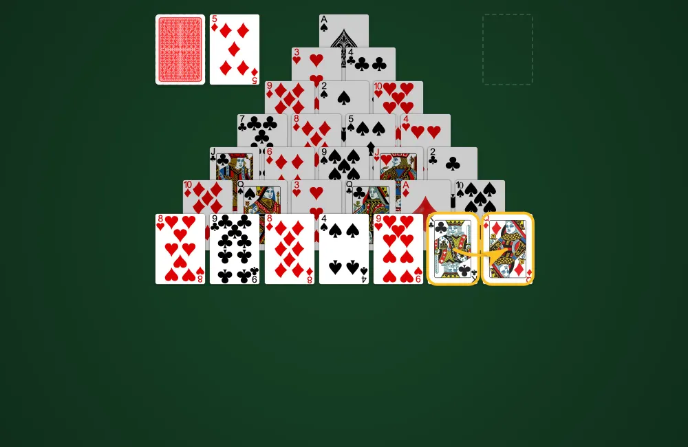 Matching Kings with Queens or other Kings in Cheops Solitaire