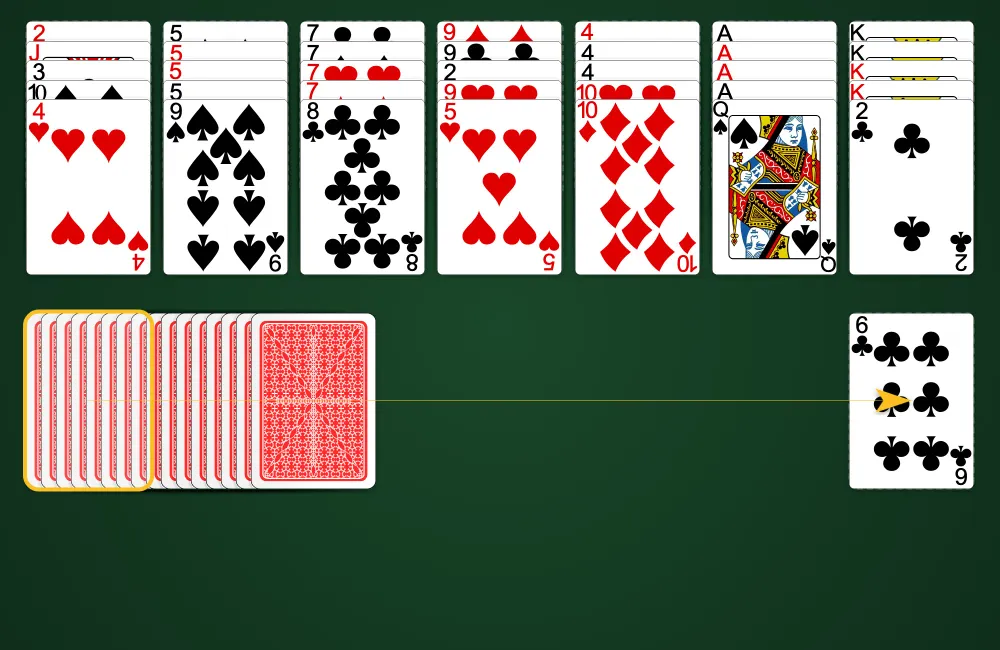 Drawing a card from the stock pile in Golf Solitaire